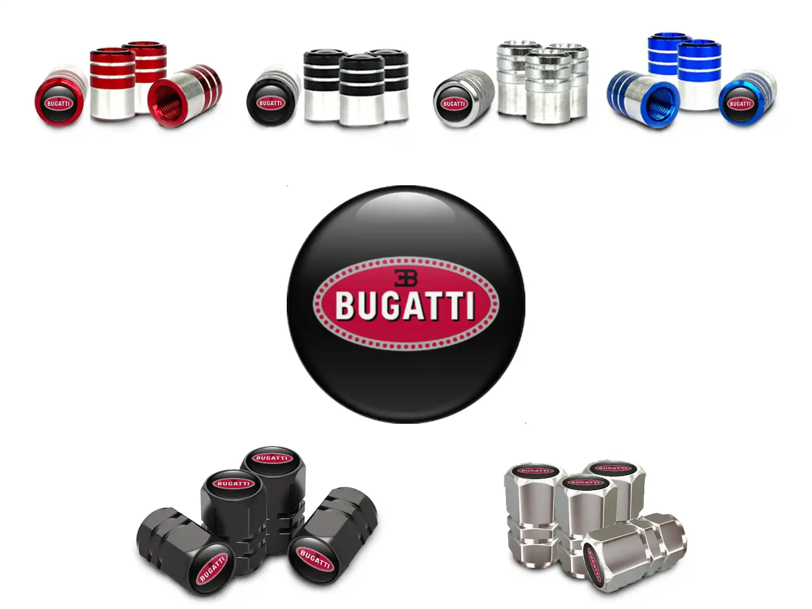 Bugatti Bouchons Valve Pneus SUV Design Minimal
